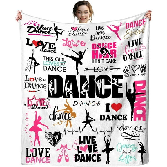 Dance Blanket Gifts for Girls Women Soft Cozy Flannel Dancer Throw Blanket Bedding Gifts for Dance Lovers Teen Girls Women Teachers 50"X40"