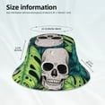 thumbnail image 6 of Bingfone Skull And Palm Leaves Bucket Hat For Men Women,Packable Reversible Printed Sun Hats,Fisherman Outdoor Travel Hiking Beach Caps, 6 of 9