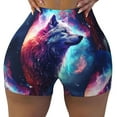 thumbnail image 2 of Uemuo Starry Multicolored Wolf Pattern Women Workout Impact Shorts Scrunch Butt Lifting Gym Shorts Seamless Booty Biker Shorts-Medium, 2 of 8