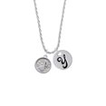 thumbnail image 2 of Delight Jewelry Silvertone Music Note - Round Seal Silvertone Script Initial Disc - Y - Charm Necklace, 20"+3", 2 of 4