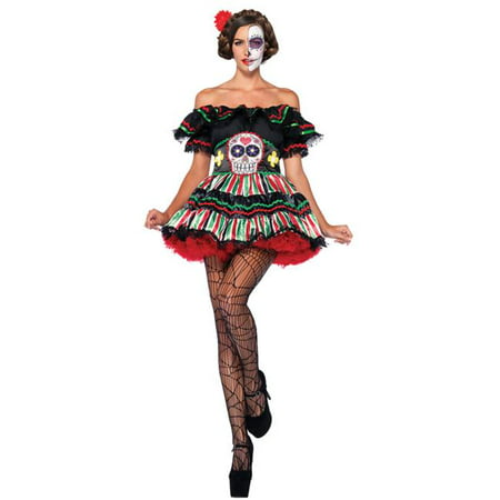 Morris Costumes UA85293XL Day of Dead Doll Adult Costume, Extra Large