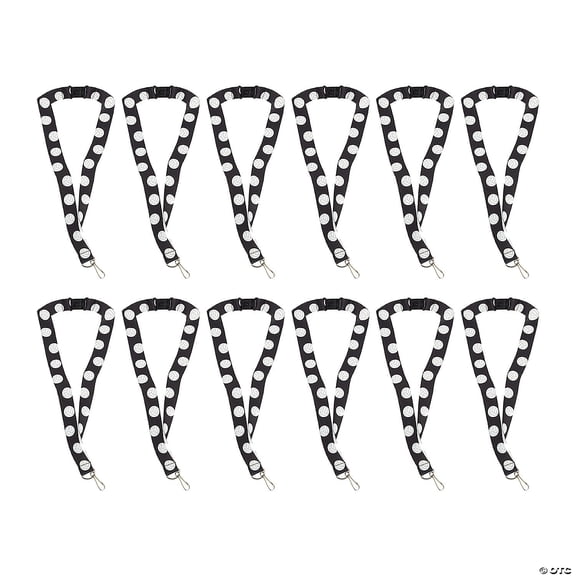 34" Volleyball Pattern Polyester Breakaway Lanyards – 12 Pieces