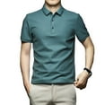 thumbnail image 1 of Kadahis Men's Performance Polo Solid Loose Short Sleeve Polo Shirt, 1 of 5