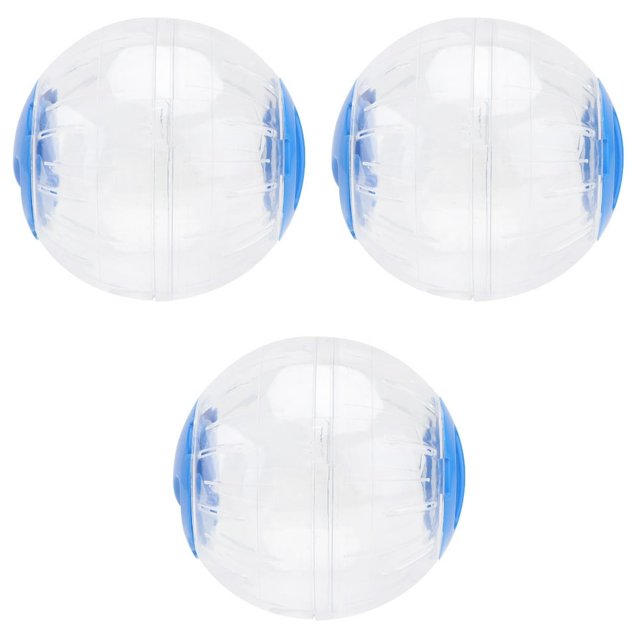 CUITING 3pcs Transparent Pet Hamster Exercise Ball Mini Trot Plastic Toys (Blue)