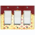 thumbnail image 1 of Metal Light Switch Plate Cover Yellow Fleur De Lis Damask Frame Trim Burgundy DAM061, 1 of 13