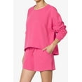 thumbnail image 3 of TheMogan Women's PLUS Cotton Terry Long Sleeve Oversized Top & Drawstring Shorts SET, 3 of 7