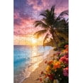 thumbnail image 2 of 500 Piece Beach Puzzle for Adults, Beautiful Palm Tree Ocean Sunset Jigsaw Puzzle, Colorful Flower Beach Landscape Puzzle, Relaxing Family Game and Gift, 2 of 3