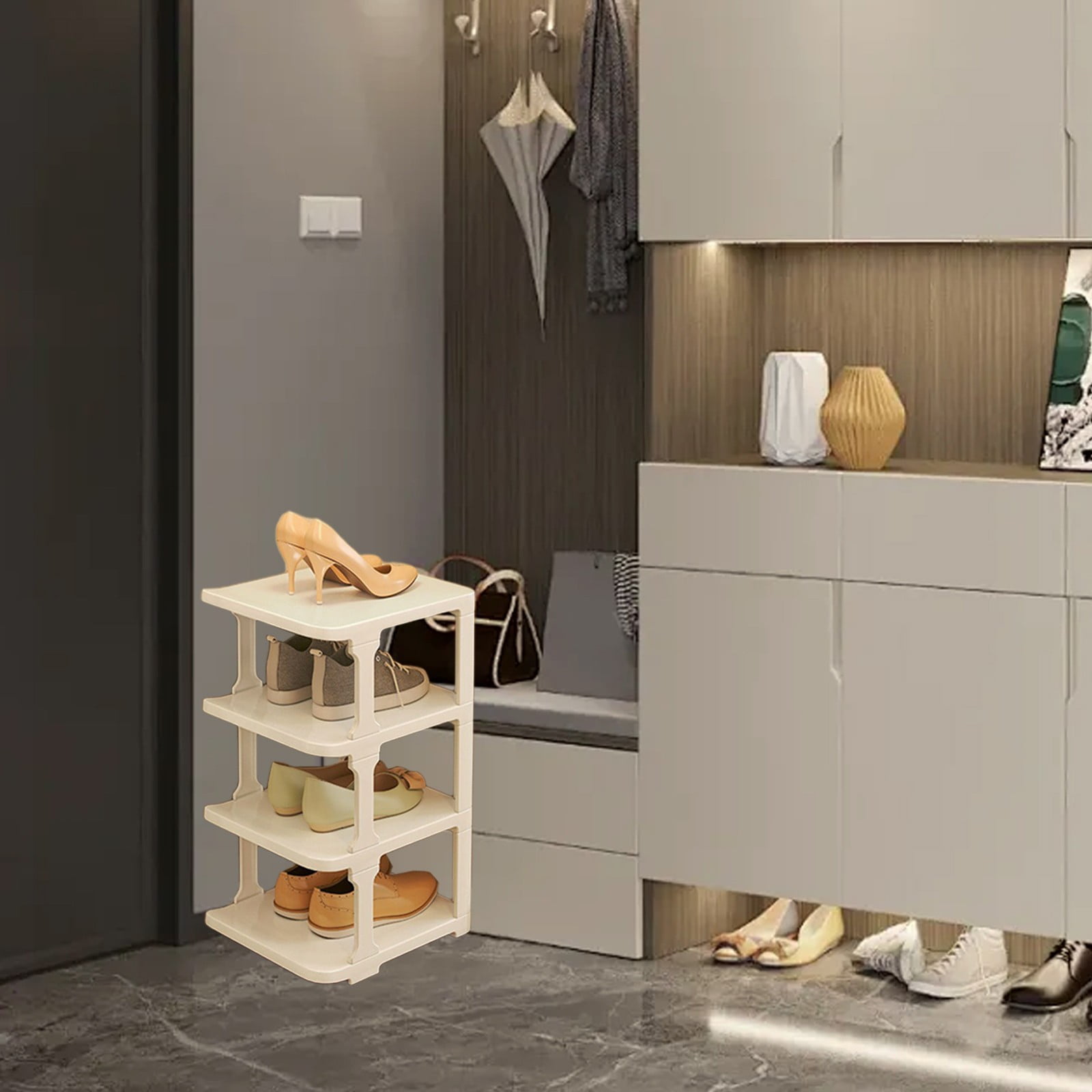 HBBKVI Shoe Rack Rack Shoe Organizers for Closet Plastic Shoe Storage Box for Entryway Living Room Sturdy Stackable Sneakers Cabinet Bins