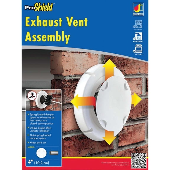 Dundas Jafine ProShield 4 In. White Plastic Dryer Vent Hood BPSH4WZW