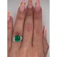 thumbnail image 4 of 4.2 Ctw Vivid Lab Green Emerald Ring 925 Silver Engagement Ring Gift For Love, 4 of 4
