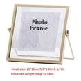 thumbnail image 3 of Trianu 4 x 4 inch Metal Floating Pressed Glass Picture Frame Square Gold European Photo Frame Creative Wrought Iron Stand Desktop Ornament Home Decor, 3 of 8
