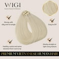 thumbnail image 4 of WIGI Tape in Hair Extensions Real Human Hair 50g/Pack 20pcs Straight Seamless Skin Weft Tape Hair Extensions from Vietnam (22 inch, 60 Platinum Blonde), 4 of 8