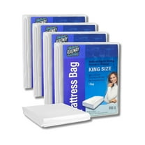 Roadway Supplies 5 Mil Premium King Size Mattress Bag- Protects from Dust & Moisture for Moving Set Of 4