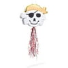 Small Skull Pirate Pull String Pinata for Kids Birthday Party Decorations, 17 x 13 in.