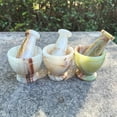 thumbnail image 2 of Mortar and Pestle Set Green 3” Handmade Afghan Jade Garlic Crusher Nut Grinder, Spice Crusher, Grinder Bowl for Kitchen, 2 of 7