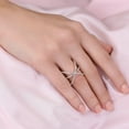 thumbnail image 4 of Tilo Jewelry 925 Sterling Silver Triple Criss Cross Orbit X Ring with Cubic Zirconia Stones | Size 8 | Women & Unisex, 4 of 6