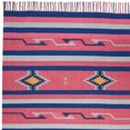 thumbnail image 4 of 7' X 10' Pink and Blue Southwestern Handmade Area Rug With Fringe, 4 of 5