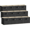 thumbnail image 1 of 11 Inch Cube Storage Bins, 12 Packs Storage Cubes Foldable Decorative Fabric Storage Baskets for Organizing Home Organizers with Handles for Shelves, Closet, Black, 1 of 8