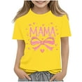thumbnail image 2 of Frwgonr Girls T-shirts Mama's Boy Tee Shirt Top Summer Short Sleeve Clothes for Mother's Day Yellow, Size 3-16 Years, 2 of 5