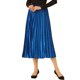 thumbnail image 4 of Falda plisada de terciopelo con cintura alta elástica Inspire Chic para mujer, en azul real, 4 of 6
