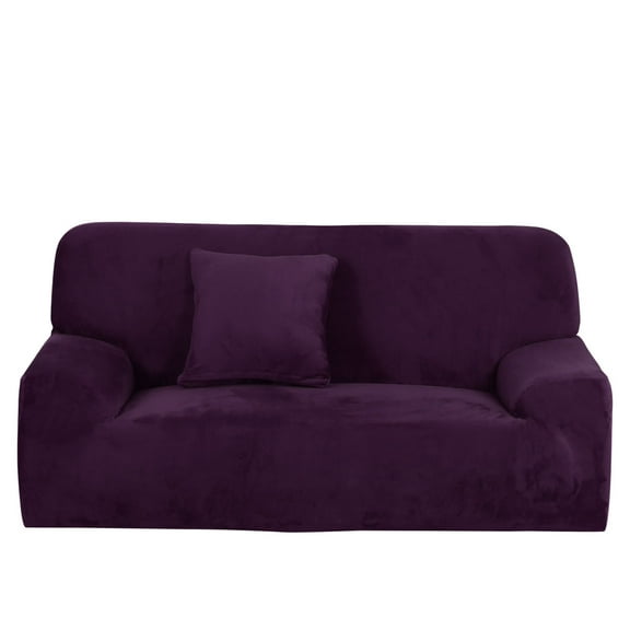 Unique Bargains 1-Piece Solid Transitional Stretch Slipcover Purple XL Sofa