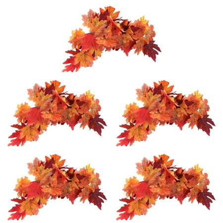 

NUOLUX 5 pcs Simulated Maple Leaf Wreath Adornment Halloween Door Hanging Pendant