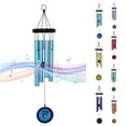 thumbnail image 2 of CEHVOM Colorful Chakra Wind Chimes Outdoor Metal Four Tube Wind Chime Ornament, Cyan, 2 of 4