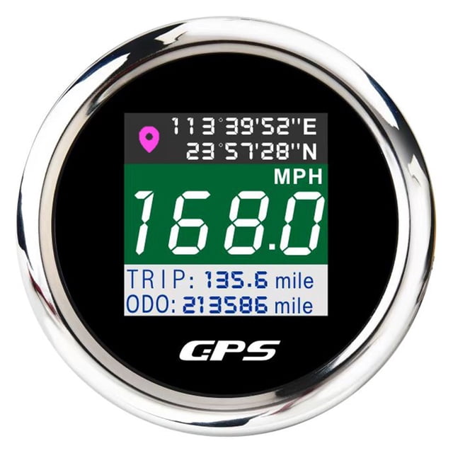 Car Boat 52mm 85mm Digital GPS Speedometer ODO With Longitude Latitude Altitude With Adjustable MPH Knots Km/h For RV Ship