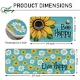 thumbnail image 3 of Spring Summer Bee Happy Kitchen Rugs Set of 2, Live Happy Sunflower Floral Blue Kitchen Mats Decor, Seasonal Floor Door Mat Home Decorations -17x29 and 17x47 Inch, 3 of 6