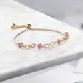 thumbnail image 3 of Gem Stone King 18K Yellow Gold Plated Silver Keren Hanan Women Adjustable Infinity Tennis Bracelet Pink Round Moissanite 2.00cttw, 3 of 3