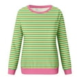 thumbnail image 4 of GigrtiJin Plus Size Striped Sweatshirts for Womens Long Sleeves Round Neck Pullover Tops Casual Loose Going out Blouses, 4 of 5