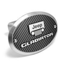 Jeep Gladiator 3D Logo on Carbon Fiber Look Oval Billet Aluminum 2 inch Tow Hitch Cover