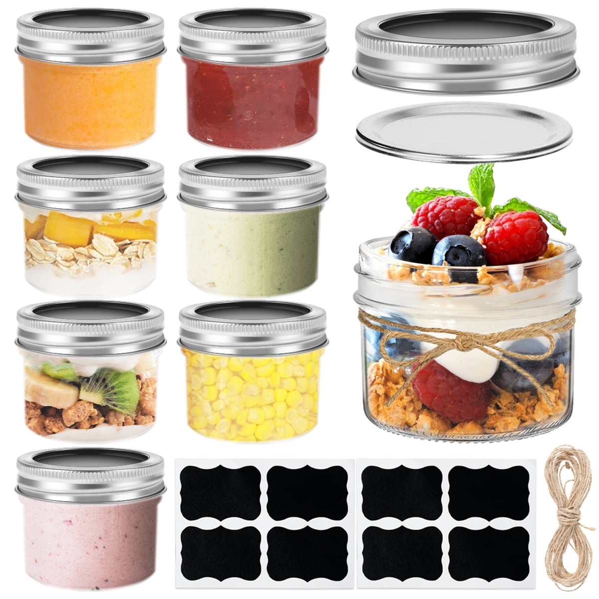 120ml Mini Mason Jar Cups Mugs Twine Small Glass Food Spices Storage  Containers DIY Favor Crafts