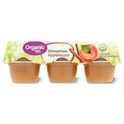 Great Value Organic Cinnamon Applesauce, 4 oz, 6 Cups