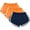 Orange, variant on Pxkloy 3 Pack Women Sports Shorts Elastic Waist Colorblock Athletic Shorts Yoga Dance Summer Short Pants for Teen Girls Blue,L