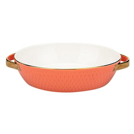 

Ceramic Casserole Dish With Handles Phnom Penh Rectangle Lasagne Dish Non Stick Bakeware Microwave & Oven Safe-Orange Oval