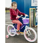 JOYSTAR Angel Girls Bike 14 Inch Kids Bike With Training Wheels for 3-5 Years Old Girls,Toddler Bicycle,Purple