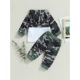 thumbnail image 4 of Bagilaanoe 2PCS Newborn Baby Boy Long Pants Set Camouflage Patchwork Long Sleeve Hoodie Pullover Tops + Sweatpants 6M 12M 18M 24M Infant Casual Sweatsuits, 4 of 9