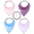 thumbnail image 1 of Kaydee Baby Best Bandana Drool and Dribble Bibs with Adjustable Snaps for Boys and for Girls (Solid Purple) 4 Pack Gift Set ?, 1 of 1