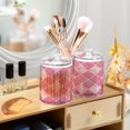 thumbnail image 6 of 2 Pack Pink Block Qtip Holder Dispenser Clear Plastic Storage Apothecary Jars for Cotton Swabs Balls Pads Floss, 6 of 7