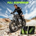 thumbnail image 5 of HOVSCO Electric Bike, Peak 1500W Motor E Mountain Bike, 20" Fat Tire, 48V/25AH+15Ah Dual Battery UL2849, Suit for 15-55 Years, 5 of 5