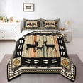 thumbnail image 2 of Feelyou Wildlife Deer Kids Queen Comforter Set, Vintage Western Lake House Bedding Sets, Tribal Aztec Triangle Bedding Comforter Set, Breathable Home Decor, 3-Piece, 2 of 8