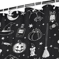 thumbnail image 3 of Black and White Halloween Elements Pattern Shower Curtain 72"x72" ,Bathroom Decorative Shower Curtains Set with 12 Hooks,Modern Waterproof Washable Shower Curtain, 3 of 6