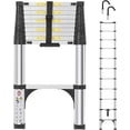 thumbnail image 5 of Telescoping Ladders FT Aluminum Ladder - -Button Retraction  Extension Ladder for Home RV Attic &; Loft  Lasts  with Triangle Stabilizers and Detachable Hooks, 5 of 5
