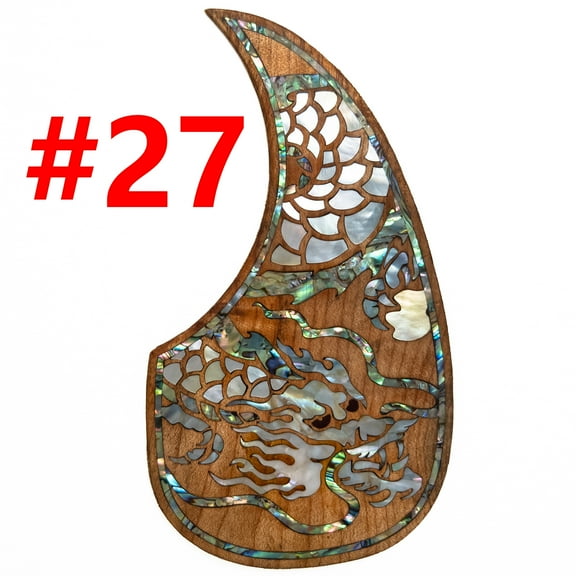 Acoustic Guitar Pickguard Solid Wood Pick Guard Anti-scrape Plate Inlaid Abalone Flower Self-adhesive for Martin D-71 Acoustic Guitar