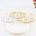 thumbnail image 3 of 1pc Girl's Birthday Tiara Crystal Rhinestone Birthday Tiara Queen Crowns Headband With Hair Combs Clip For 30th，Gold, 3 of 4