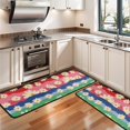 thumbnail image 3 of Kitchen Rugs Sets Of 2,Pioneer Flower Floral Print Pattern Anti Fatigue Kitchen Mat Rugs Non Slip Washable,Decorative Kitchen Floor Mats for Kitchen,Sink,Laundry,17"x47"+17"x47", 3 of 5