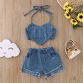 thumbnail image 2 of Sngxgn Baby Girl Clothes Sets, 2pcs Long Sleeve Clothes Outfits Toddler Girl Sets(Blue,110), 2 of 8