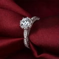 thumbnail image 5 of 2CT Round Cut Hollow CZ Band 925 Silver Women's Wedding Engagement Ring Size 4-9, 5 of 5