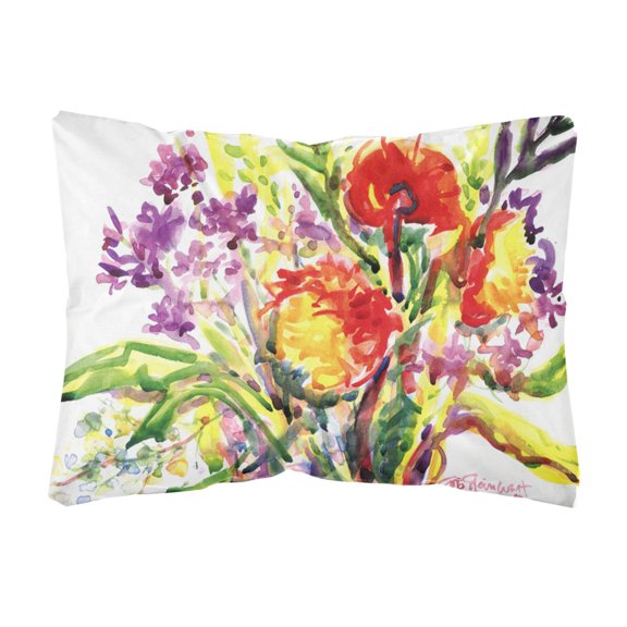 Carolines Treasures 6042PW1216 Flower Decorative Canvas Fabric Pillow 12H x16W multicolor